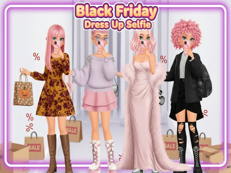 Black Friday Dress Up Selfie 🕹️ Play online on SGameS Preview
