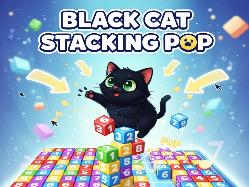 Black Cat Stacking POP 🕹️ Play online on SGameS Preview